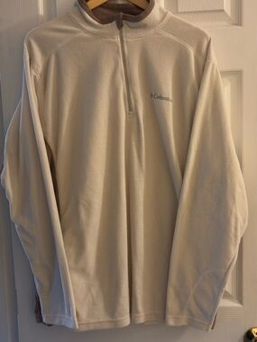 Columbia men’s cream quarter-zip fleece pullover